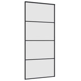 Sliding Door with Hardware Set Black 90x205 cm ESG Glass 3375799