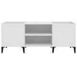 Record Cabinet White 121x38x48 cm Engineered Wood 831933