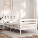 Bed Frame without Mattress White 100x200 cm Solid Wood 3195147