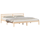 Bed Frame Brown 215.5 x 205.5 x 69.5 cm Solid Pine Wood 869772