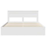 Bed Frame with Headboard White 200 x 200 cm Solid Pine Wood 3409719
