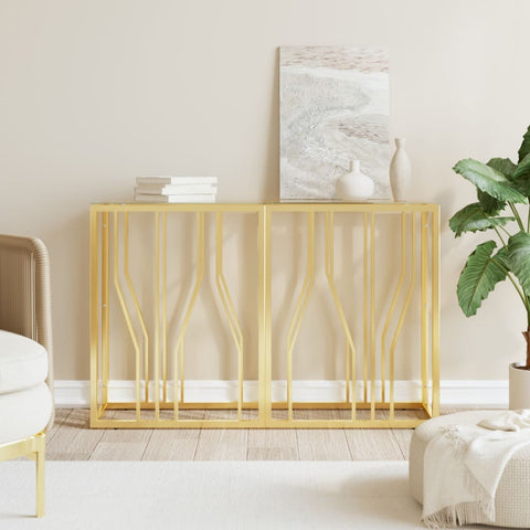 Console Table 110x30x70 cm Stainless Steel and Glass 350026