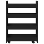 ZNTS Narrow Storage Trolley 4 Tier Black Engineered Wood 855260