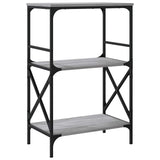Bookcase 3-Tier Grey Sonoma 59x35x90.5 cm Engineered Wood 837615