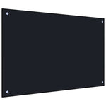 Kitchen Backsplash Black 90 x 60 cm Tempered Glass 249489