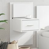 Wall-mounted Bedside Cabinet with LED Lights White 848157