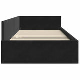 Corner Bed Frame with Headboard Black 100 cm x 200 cm Velvet 42016096