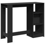 ZNTS Bar Table with Shelf Black 124x46x103.5 cm Engineered Wood 854392