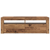 TV Cabinet with LED Lights Old Wood 120x35x40 cm Engineered Wood 856319