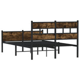 Bed Frame without Mattress Smoked Oak 120x190 cm Small Double Engineered Wood 4017233