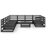 11 Piece Garden Lounge Set Solid Pinewood 3076003
