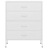 Chest of Drawers White 80x35x101.5 cm Steel 336206