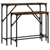 ZNTS Console Tables 2 pcs Smoked Oak Engineered Wood 834142