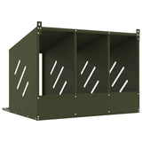 ZNTS Chicken Nesting Box with 3 Compartments Olive Green Metal 864345