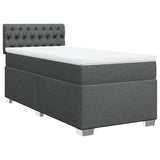 Box Spring Bed with Mattress Dark Grey 100x200 cm Fabric 3285807