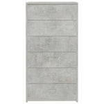 Sideboard with 6 Drawers Concrete Grey 50x34x96 cm Engineered Wood 800670
