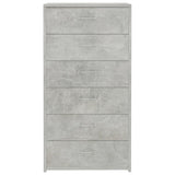 Sideboard with 6 Drawers Concrete Grey 50x34x96 cm Engineered Wood 800670