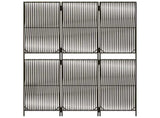 Room Divider 3 Panels Grey Poly Rattan 365390