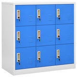 Locker Cabinets 5 pcs Light Grey and Blue 90x45x92.5 cm Steel 3095244