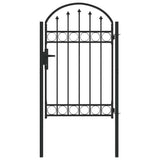 Fence Gate ASSEN 100 x 150 cm Powder-Coated Steel Grey Lockable 42008927