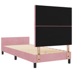 ZNTS Bed Frame Pink 90x190 cm Velvet 3344980