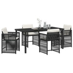 Garden Dining Set 5 pcs Black Poly Rattan 3380771