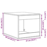Cat Litter Box Enclosure Smoked Oak 47x59x42 cm Engineered Wood 857764