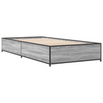 ZNTS Bed Frame Grey Sonoma 75x190 cm Small Single Engineered Wood and Metal 845124