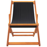 Folding Beach Chairs 2 pcs Black Fabric 3214497