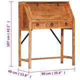 Writing Desk 90x40x107cm Solid Acacia Wood 248098