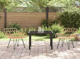 Garden Dining Set 3 pcs Brown Powder-Coated Steel 3379177