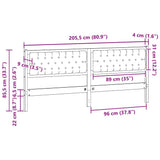 Headboard Other Brown and black 200 cm Solid pine wood 878991