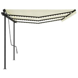 Manual Retractable Awning with LED 6x3 m Cream 3070202