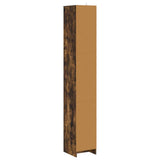 Bathroom Cabinet Smoked Oak 30 x 33 x 190 cm Engineered Wood 890756
