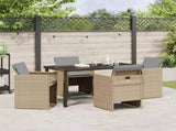 Garden Dining Set 5 pcs Beige Poly Rattan 3380614