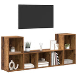 TV Cabinet Set Wall-mounted 3 pcs Brown Engineered Wood 3393252