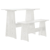 3 Piece Dining Set REINE White Solid Wood Pine 3096568