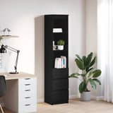 Highboard Black Oak 37.5x35x180 cm Engineered Wood 861662
