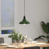 Pendant Lamp Height Adjustable E27 Gloss Green 31 cm Metal 4103437