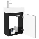Bathroom Vanity Unit with Tap Black 45.5 x 22.5 x 84 cm 889442