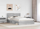 Bed Frame Grey Sonoma 120 x 200 cm Solid Pine Wood 3411436