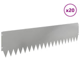 Lawn Edging 20 pcs 103 x 25 cm Steel Silver 8008403