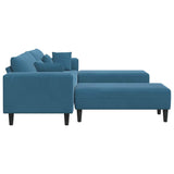 Velvet Sofa with Cushion 3 pcs Blue 208 cm Velvet 3335171