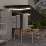 Manual Awning with Solar LED 5 x 3 m Anthracite 100% Polyester 3069464