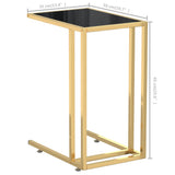 Computer Side Table Black 50x35x65 cm Tempered Glass 331646