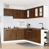 11 Piece Kitchen Cabinet Set Kalmar Brown Oak Engineered Wood 3314918