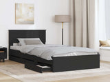 Bed Frame with Drawer Black 90 x 200 cm Engineer Wood 3408027