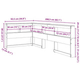 Bookcase Headboard L-Shaped 75 cm Solid Wood Pine 859292