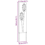 Garden Privacy Screen White 32 x 140 cm Cold-rolled steel 876211