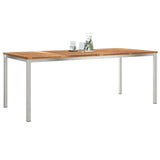 Dining Table 200x90x75 cm Solid Teak Wood and Stainless Steel 42006192